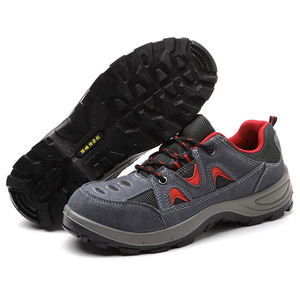 JIANKUN-Zapatos de seguridad con punta de acero para <span class=keywords><strong>hombre</strong></span>, transpirables, cómodos, de cuero de vaca + malla antigolpes, placa de acero antiperforación - Product Image 4