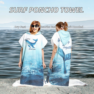Avoir Stock Floral Motif Microfibre Surf Poncho Super Absorbant À Capuche Portable Serviette Robe pour Changer Voyage Serviette De Plage - Product Image 2