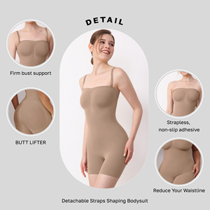 Body gainant taille haute pour femme, effet ventre plat, avec bretelles amovibles, idéal pour robes, combinaisons et post-partum - Product Image 4