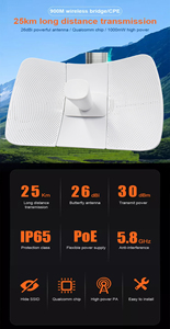 長距離屋外CPE 900MbpsアクセスポイントAP <span class=keywords><strong>WiFi</strong></span>ブリッジルーター25KM長距離無線ブリッジ屋外増幅ルーター - Product Image 4