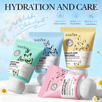 SADOER Crème Mains Hydratante et Régénérante Florale au Vaseline et Glycérine 30g*4 – Absorption Facile pour une Peau Nourrie en Automne et Hiver