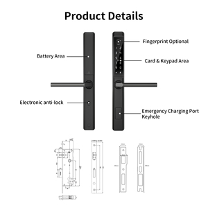 ब्लूलॉक वाटरप्रूफ टलॉक एल्यूमीनियम दरवाजा मोबाइल एक्सेस कीपैड हैंडल के लिए संगत स्मार्ट लॉक - Product Image 3