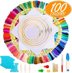 ProgiftSpace <span class=keywords><strong>pas</strong></span> <span class=keywords><strong>cher</strong></span> poinçon aiguille artisanat outil point de croix ensembles broderie <span class=keywords><strong>kit</strong></span> de démarrage pour coudre tricot bricolage enfileur - Product Image 1