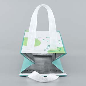 Sacs isothermes publicitaires personnalisés en non-tissé avec logo, isolation intérieure en aluminium, pour vente en gros, sacs à fermeture éclair pour livraison de repas - Product Image 2