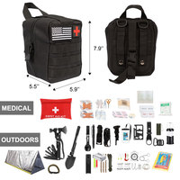 Trousse de premiers secours tactique de survie en plein air, kit d'urgence personnalisable pour la randonnée, l'escalade, le camping avec outils et tente