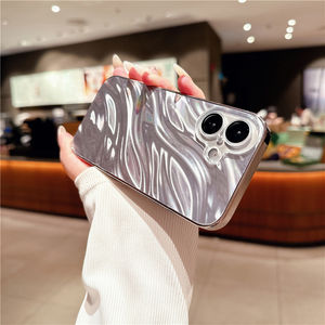 Wave Water Ripple Pattern Glitter Laser Phone Case pour <span class=keywords><strong>iPhone</strong></span> <span class=keywords><strong>11</strong></span> 12 13 14 15 16 Pro Max Luxury Plating Slim Cover avec Lens Film - Product Image 5