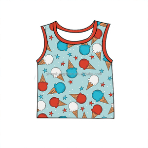 Vente en gros de débardeurs pour enfants de 0 à 16 ans, garçons et filles, été, 4 juillet, sans manches, unisexe - Product Image 5