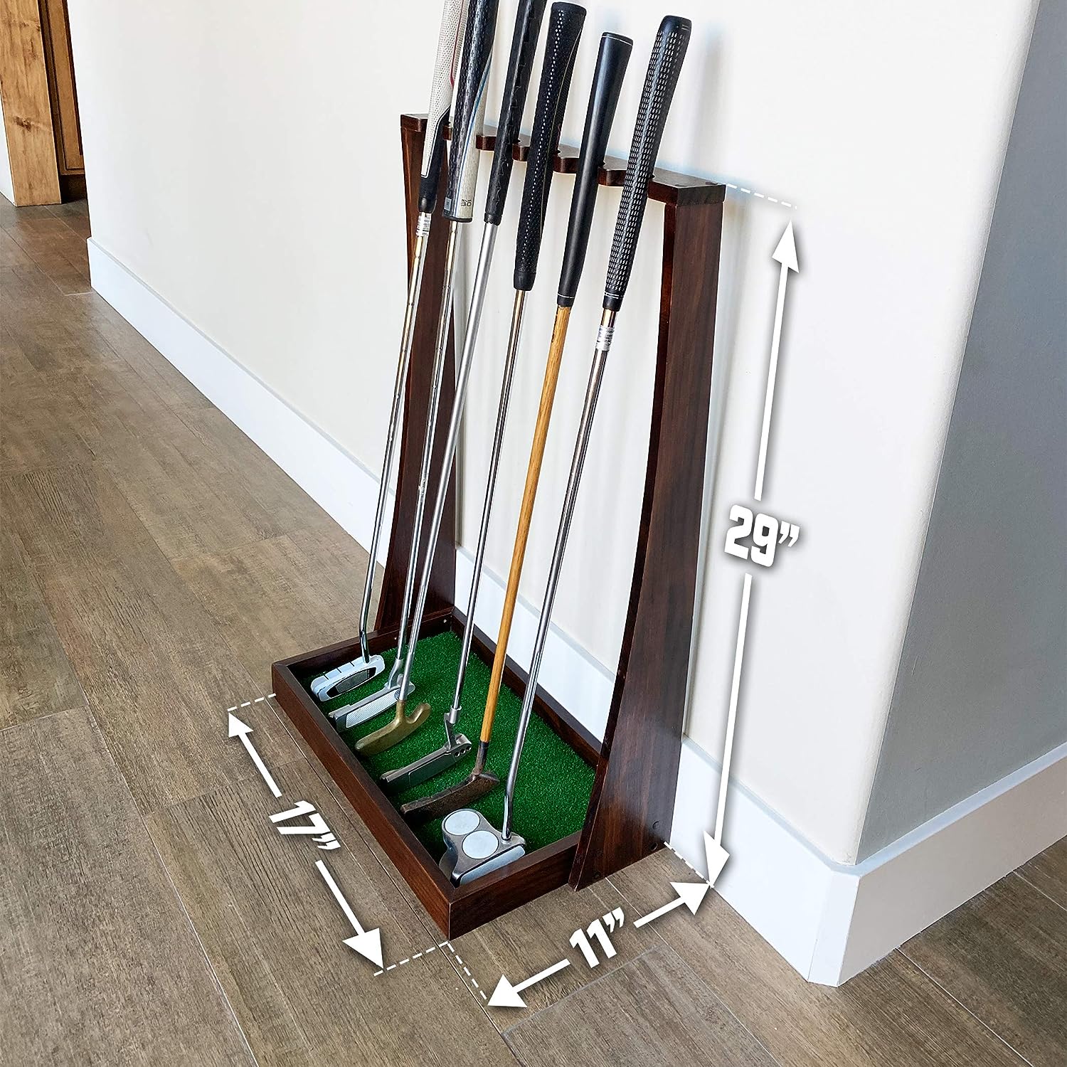 ウッドディスプレイスタンド ゴルフパター用スタンド - 6クラブ用屋内