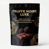 Emballage en plastique pour en-cas au chocolat de qualité alimentaire, conception personnalisée, sachets en mylar debout avec fermeture éclair