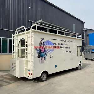 Remorque à desserts en fibre de verre personnalisée, bar à café de rue, chariot à glaces, camion de restauration mobile vintage entièrement équipé - Product Image 5