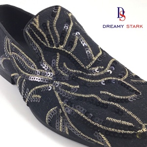 Spring New Handmade High Quality Fashion <b>Drilling</b> Design Leather Suede Custom Logo Brand Original Men Slip-On Light Dress Shoes - Product Image 4