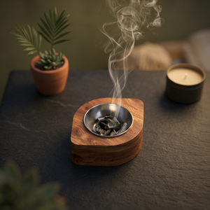 Quemador de incienso de sándalo con inserto metálico, difusor aromático para decoración del hogar, uso en todas las estaciones, decoración del hogar, Ramadán, Eid - Product Image 1