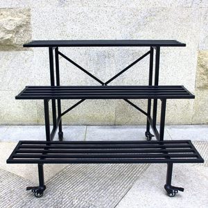 Estante expositor transfronterizo para flores y plantas, estantería de almacenamiento móvil multifuncional para uso doméstico, sencillo estante de hierro forjado para balcón - Product Image 2