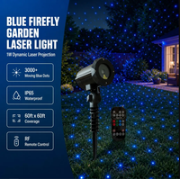 Lumière laser de jardin bleue de Noël, 1W haute puissance, étanche IP65, télécommande RF avec minuterie pour cour, pelouse, parc, allée