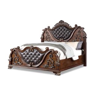 <span class=keywords><strong>Cama</strong></span> Queen Size Tradicional <span class=keywords><strong>de</strong></span> Lujo en Color Cerezo Marrón, Tapizada en Cuero Sintético, HB FB, 1 Pieza, Muebles <span class=keywords><strong>de</strong></span> Dormitorio <span class=keywords><strong>de</strong></span> Madera - Product Image 6
