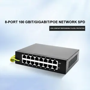 1000M Surge Protective Device 8 Port POE Gigabit Network Signal Surge Protector Rj45