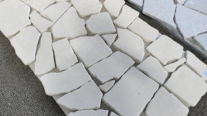 Carreaux de Revêtement de Sol Extérieur Naturels en Pierre de Marbre <span class=keywords><strong>Beige</strong></span> Adoucie et <span class=keywords><strong>Calcaire</strong></span> Jaune Décoratif à Opus Incertum - Product Image 3