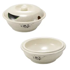 Custom Designed Modern Style Melamine Soup Bowl with Lid Stocked Plastic Material