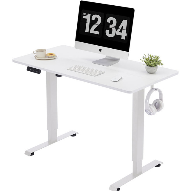 Single Motor Electric Adjustable Height PC Table Sit Standing Computer Laptop Desk Office Study Desk Frame 2 Legs Standing Desk