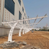 Système de montage de carport solaire pour parkings industriels, structure en acier durable, solutions d'installation photovoltaïque personnalisées, résistance au vent