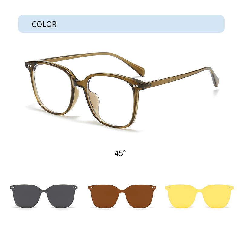 Cadre vert transparent avec lentilles 3 couleurs