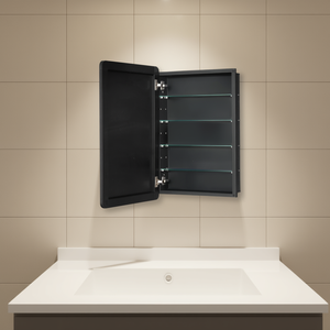 Estantes ajustables, espejo de 20 x 30, botiquín con marco negro, para colgar en la pared del baño - Product Image 2