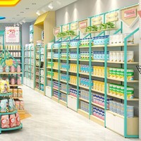 Meuble mural métallique simple face pour lait en poudre, présentoir pour magasin maternité et bébé, couches et jouets pour enfants