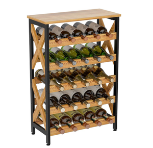 Hot-bán Giá rượu với Glass chủ & trục đồ nội thất nhà bếp công cụ tổ chức lưu trữ với 4 kệ kim loại chân cổ điển - Product Image 1