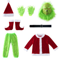 Disfraz de Grinch de Peluche Verde con Pantalones Peludos para Adulto, Disfraz de Navidad y Halloween, Colección Transfronteriza Primavera 2025 Sin Etiqueta