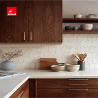 Meuble de cuisine en contreplaqué mélaminé style bois grainé moderne Alland, design luxueux, facile à assembler