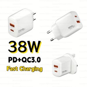 อะแดปเตอร์ชาร์จไฟแบบติดผนัง รุ่นใหม่ ปี 2025 สำหรับ EU US UK ชนิด Type C กำลังไฟ 38W USB QC3.0 พร้อมหัวชาร์จ PD 20W สำหรับ iPhone 15 16 Pro Max Plus - Product Image 3