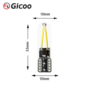 จิคู ที 10 ซีโอบี LED หลอดไฟ 2 ด้านแก้วลูกปัด 1.5W 12-24V แสงคงที่หลายสีไฟอ่านหนังสือภายในรถยนต์โคมไฟมาร์กเกอร์ - Product Image 1