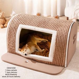 Custom Modern Solid Pattern Luxury Pet House & Dog/<b>Cat</b> Bed with Washable Cover Orthopaedic Design <b>for</b> All Seasons - Product Image 1