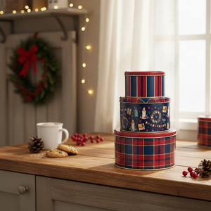 Winter Solstice Collection Metal 3 Pcs Cylinder Storage <b>Canister</b> <b>Set</b> - Product Image 3