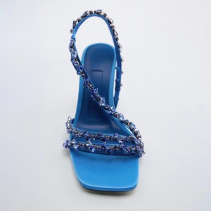 <span class=keywords><strong>Sandali</strong></span> Estivi alla Moda di Alta Qualità con Punta Quadrata Aperta, Tacco a Spillo in Raso, Sexy e Traforati per Donne - Product Image 4
