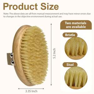 Natural Dry Body <b>Brush</b> with Boar Bristles & Sisal Exfoliating Beechwood Skin Care Tool - Product Image 3