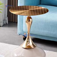 Table d'angle en acier inoxydable de style italien classique, très vendue, mobilier de salon moderne et minimaliste de luxe