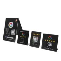 Support personnalisé en PVC acrylique pour avis Google et menu avec QR code NFC