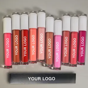 Rouge à lèvres, produit cosmétique liquide à haute pigments, anti-logo, ondulation organique, riche, couleur nue, étiquette personnalisée, ml