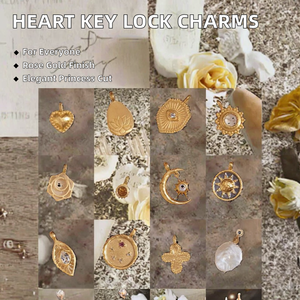 Colgante de Acero Inoxidable con Forma de Corazón Cristiano y Candado, Chapado en Platino/Oro de 18K/Oro Rosa, con Cristales de Imitación, para Amantes, DIY, para Collar - Product Image 2