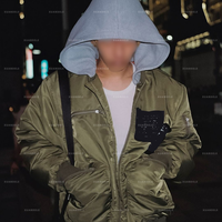 Vente en gros Veste bombardier à capuche zippée en polyester de haute qualité manteau de baseball veste de vol bombardier décontractée avec broderie patch unisexe