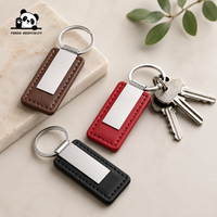 Llavero de Cuero PU con Logotipo Personalizado al por Mayor, Placa de Identificación Metálica, Porta Llaves de Coche, Grabado Láser, Regalo Promocional Corporativo