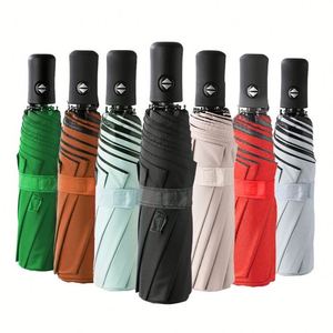 Wholesale Full <b>Automatic</b> Control 8 Rib 3 Folding Parasol <b>Umbrella</b> Rain Party Giveaways Items Gift <b>Umbrellas</b> With Logo - Product Image 3