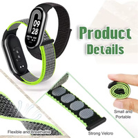 Nylon sportband voor Xiaomi Smart Band 10/9/8 voor dames en heren, zacht, verstelbaar, ademend horlogebandje, vervangende polsband