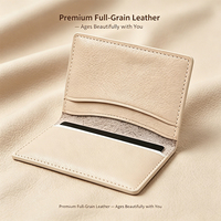 THUMBS-UP Dompet Kulit Sapi Asli Mewah Anti RFID, Tempat Kartu Lipat Tipis
