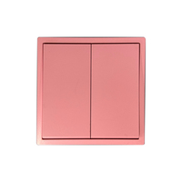 Mvava UK Standard Push Big Button PC Panneau de surface brossée 2 Gang 1/2 Way Colorful Wall Light Touch Electric Switches and socket