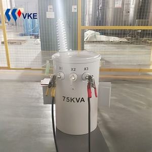 Vke Dl Model 75kva 100kva 7,2 Kv 0.12/0,24 Kv Eenfasige Olie-Ondergedompeld 50/60Hz Elektronisch Gebruik Paal Gemonteerde Transformator - Product Image 4