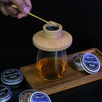 Kit de fumage de cocktails moderne et écologique en bois, ensemble de fumoir à cocktail avec boîte cadeau personnalisée pour bar et fêtes
