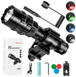 Scope Mount Tactical Torches Led Flash lights Strong Zoom Rechargeable Camping FlashLight Set With USB Charger