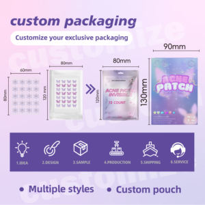 Patchs Hydrocolloïdes Anti-Acné Personnalisés 2026 – Étoiles, Cœurs et Fleurs Colorées Jaunes – Boîte Miroir avec Votre Logo - Product Image 6